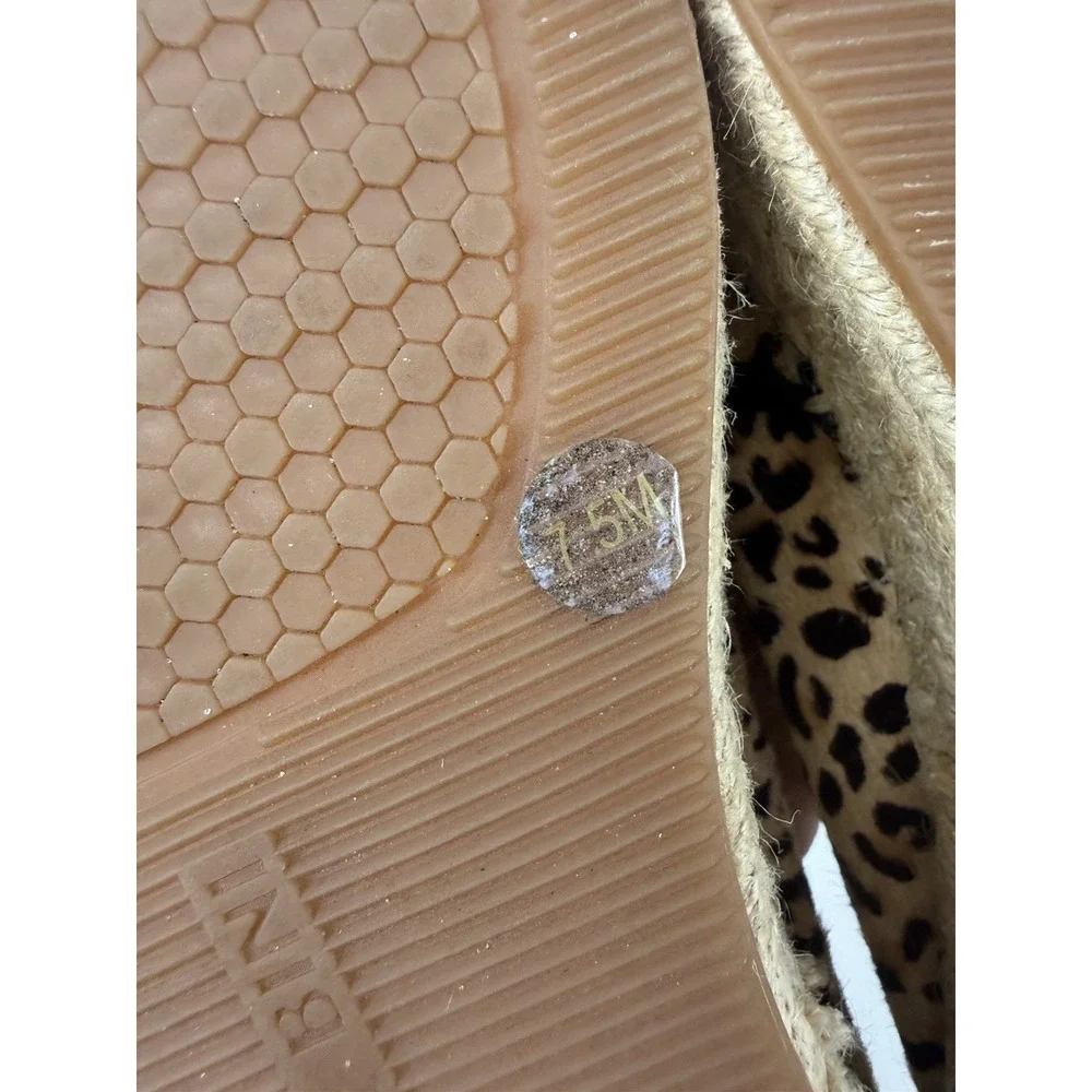 Gianni Bini Leopard Calf Hair Espadrille Platform Loafers Womens 7.5